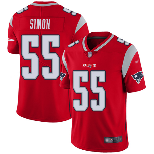 New England Patriots Football #55 Inverted Legend Limited Red Men John Simon NFL Jersey